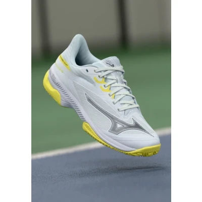 Image of Mizuno WAVE EXCEED COURT PADEL White/Black Sand/Lemon Tonic Women Size 5
