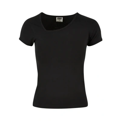 Image of Urban Classics Asymmetric Neckline Basic Tshirt, Women&#039;s, Size: 5XL, Black