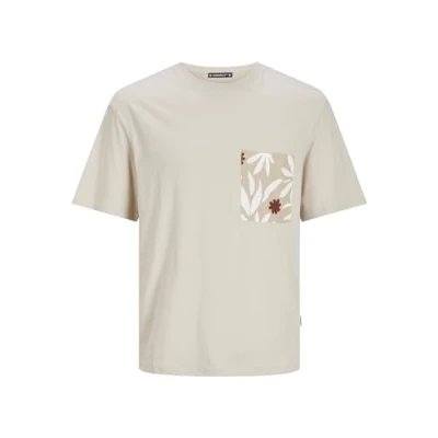 Image of Jack &amp; Jones Jcoprjct Print Tshirt, Men&#039;s, Size: XS, Moonbeam