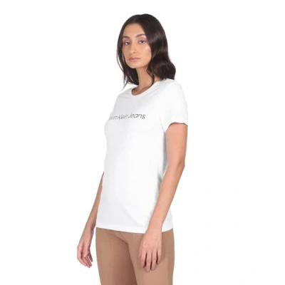 Image of Calvin Klein Jeans Institutional LOGO 2 PACK Print Tshirt, Women&#039;s, Size: 3XL, Bright white/black