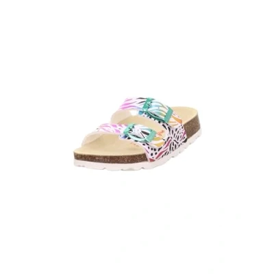 Image of Superfit Fussbettpantoffel Sandals Slippers white/multicoloured for kids, Size: 9.5K, White/multi coloured Pu