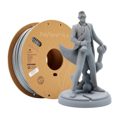 Image of Polymaker 70824 PolyTerra PLA Filament geringerer plasticgehalt 1.75mm 1000g Grey (matt) 1 pc(s)