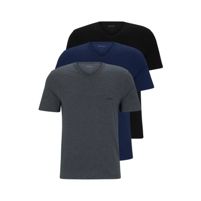 Image of BOSS Classic 3 PACK Undershirt, Men&#039;s, Size: Small, Open blue