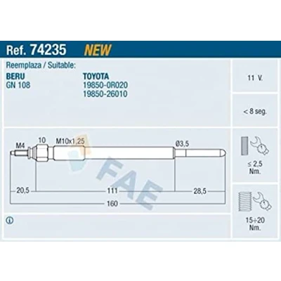 Image of Glow Plug FAE 74235