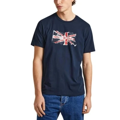 Image of Pepe Jeans CLAG Print Tshirt, Men&#039;s, Size: Medium, Dulwich blue