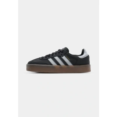 Image of adidas Originals Sambae Trainers, Women&#039;s, Size: 3, Core black/footwear white/gold metallic Leather