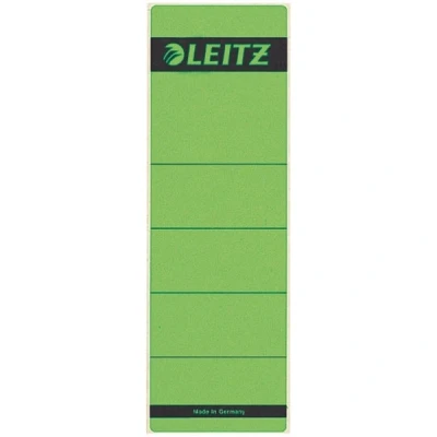 Image of Leitz 10 x 80mm Spine Cardboard Lever Arch File Labels Short &amp; Wide 61.5 192 mm 16420055 Green