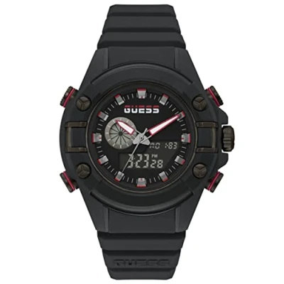 Image of GUESS 47mm Analog Digital Watch, Black, One size, Quartz Watch