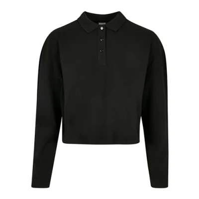 Image of Urban Classics Women&#039;s Short Oversized Polo Shirt T, Black, XXL