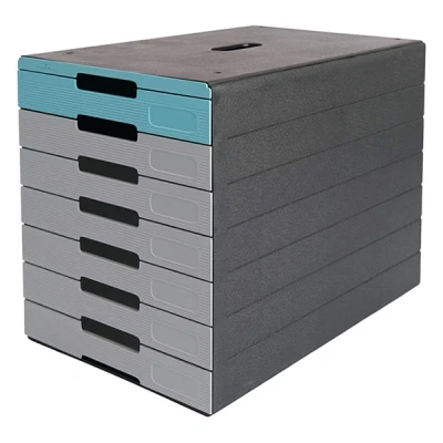 Image of Durable Idealbox Pro 776306 Drawer Box 7 Compartments Blue