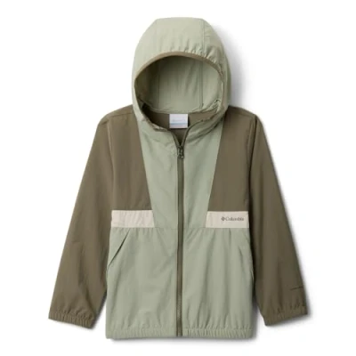 Image of Columbia Spire VALLEY Windbreaker Unisex Waterproof jacket for kids, Size: XL, stone green/safari/dark