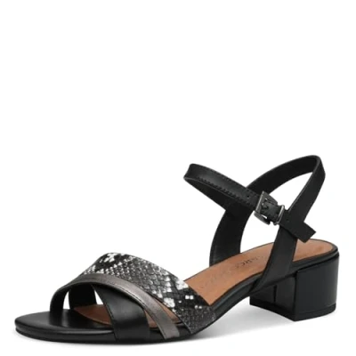 Image of Marco Tozzi Ankle cuff sandals, Women&#039;s, Size: 5, Black comb shoes