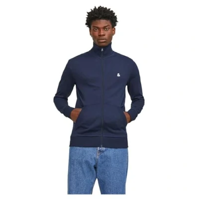 Image of Jack &amp; Jones Jjepaulos ZIP Zipup sweatshirt, Men&#039;s, Size: Small, Navy blazer