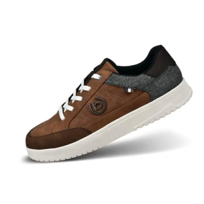 Image of bugatti Helium Trainers, Men&#039;s, Size: 6.5, Cognac/dark grey shoes
