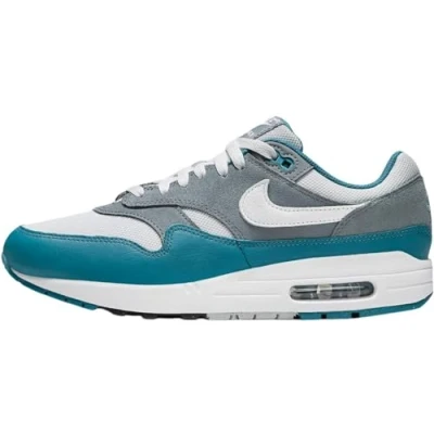 Image of Nike Men&#039;s Air Max 1 Trainers, Photon Dust White Cool Grey Noise Aqua, 9 UK