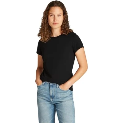 Image of Calvin Klein Jeans LOGO Basic Tshirt, Women&#039;s, Size: 3XL, Black