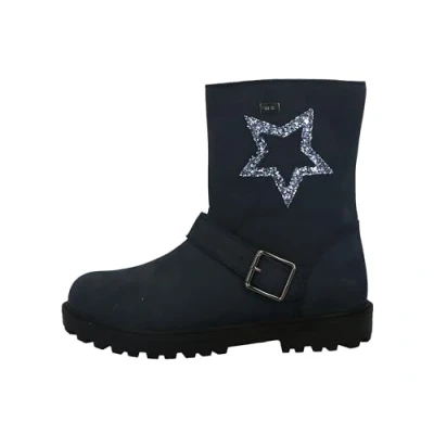 Image of Lurchi EFFI TEX Cowboy/biker ankle boot for kids, Size: 1, Navy Leather