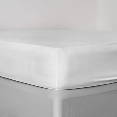 Image of Brentfords Plain Dye Bed Solid Colour Fitted Sheet Soft Microfibre, White, Double