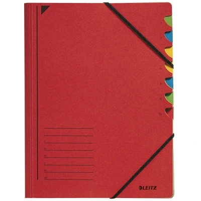 Image of Esselte Leitz 39070025 File Folder with 7 Tabs Cardboard Red (German Import)