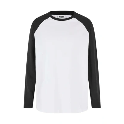 Image of Urban Classics Raglan Long sleeved top for kids, Size: 5 6y, White black