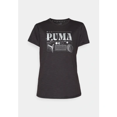 Image of Puma Womens Graphic Concept TEE Print Tshirt, Women&#039;s, Size: XS, Black