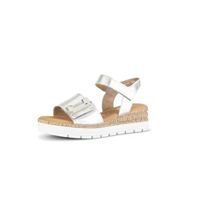 Image of Gabor Comfort Platform sandals, Women&#039;s, Size: 6.5, Silber uni gold Leather