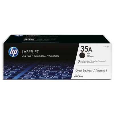 Image of HP CB435AD 35A Original LaserJet Toner Cartridges, Black, Multipack