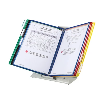 Image of Tarifold Technic Desk Display Stand with 10 Clip on Index Tabs and 20 Pockets A4 Assorted Ref 434209