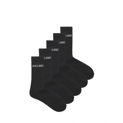 Image of Jack &amp; Jones Jacregen 5 PACK Socks, Men&#039;s, Size: One Size, Black