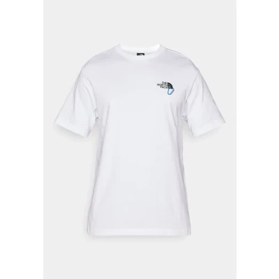 Image of The North Face Explore Carabiner Relaxed TEE Unisex Print Tshirt, Size: XS, White