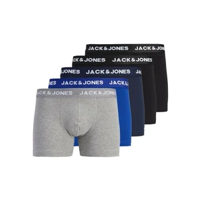 Image of Jack &amp; Jones Jacbasic Plain Trunks 5 PACK Pants Black/navy blazer/surf, Men&#039;s, Size: XL, blazer/surf