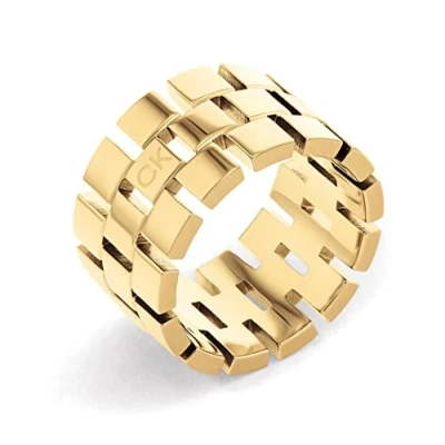 Image of Calvin Klein Polished Chain LINK Ring goldcoloured, Women&#039;s, Size: P, Gold coloured
