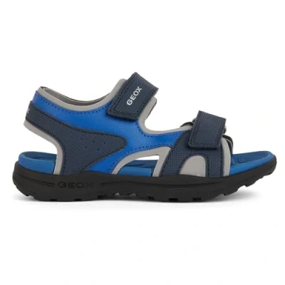 Image of Geox J Vaniett BOY Walking sandals for kids, Size: 5, Navy/royal Synthetics/textile