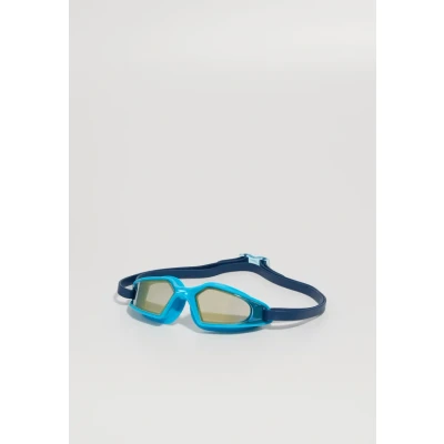 Image of Speedo Junior Hydropulse Swimming Goggle Comfortable Fit Adjustable Design Anti Fog Leak, Navy/Blue Bay/Yellow Gold, One Size