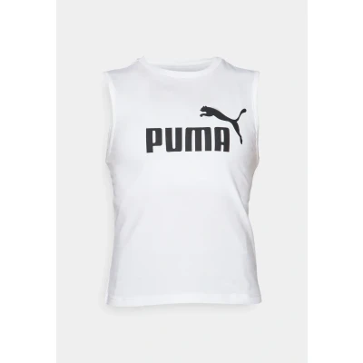 Image of Puma LOGO SLIM TANK Top, Women&#039;s, Size: Large, White