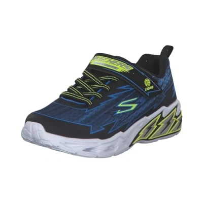 Image of Skechers Light UP Storm Trainers for kids, Size: 10.5K, Black blue yellow Synthetics