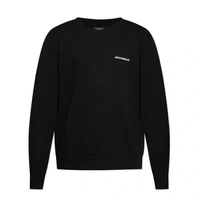Image of Emporio Armani CREW NECK Sweatshirt Pyjama top, Men&#039;s, Size: Medium, Black