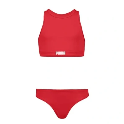 Image of PUMA Girl&#039;s Raceback Bikini Set, Rose Red, 128