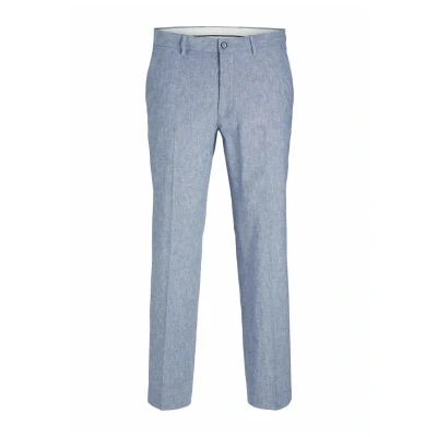 Image of JACK &amp; JONES Men&#039;s Jprriviera Linen Trouser Slim Fit Sn, Nautical Blue, 42
