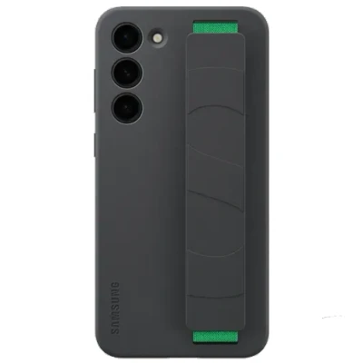 Image of Samsung Silicon Back Cover with Strap Black Galaxy S23+