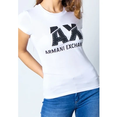 Image of Armani Exchange Print Tshirt, Men&#039;s, Size: Small, White