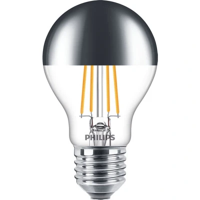 Image of Philips LED Premium Classic Dimmable A60 Crown Mirror Light Bulb [E27 Edison Screw] 7.2W 50W Equivalent, Warm White (2700K)
