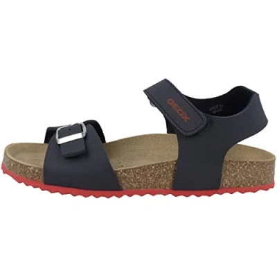 Image of Geox Ghita BOY Sandals for kids, Size: 2.5, Navy/red shoes