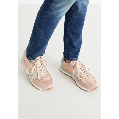 Image of Pepe Jeans BRIT Printy Trainers, Women&#039;s, Size: 4, Sherbert orange Leather/synthetics