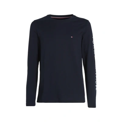 Image of Tommy Hilfiger LOGO Long Sleeve TEE sleeved top, Size: XXL, Blue