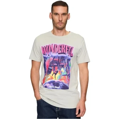 Image of Mister Tee Wonderful Print Tshirt, Men&#039;s, Size: Small, Lightasphalt