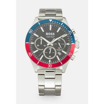 Image of BOSS Troper Chronograph watch silvercoloured, Men&#039;s, Size: One Size, Silver coloured