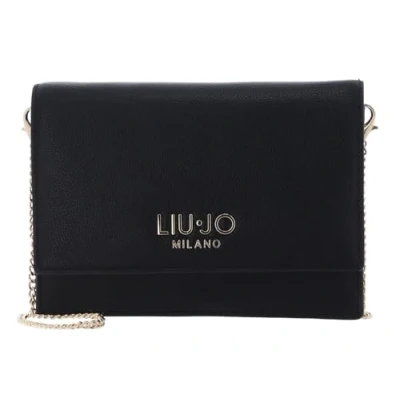 Image of POCHETTE LIU JO AA5221E0033 Handy and practical clutch bag with gold chain magnetic flap closure. It has three compartments, one zip several internal pockets for cards documents.