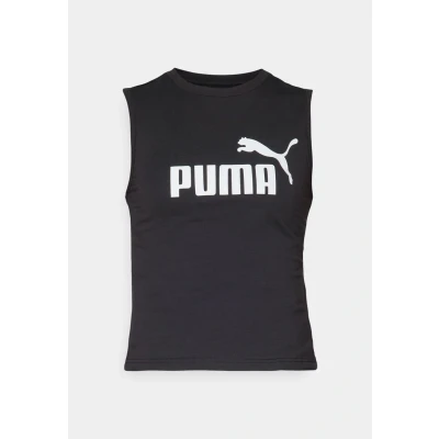Image of Puma LOGO SLIM TANK Top, Women&#039;s, Size: Medium, Black