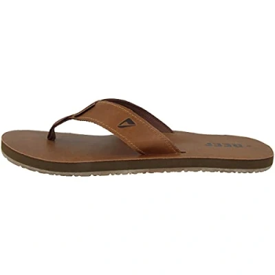 Image of Reef Smoothy Tbar sandals, Men&#039;s, Size: 15, Bronze brown Leather